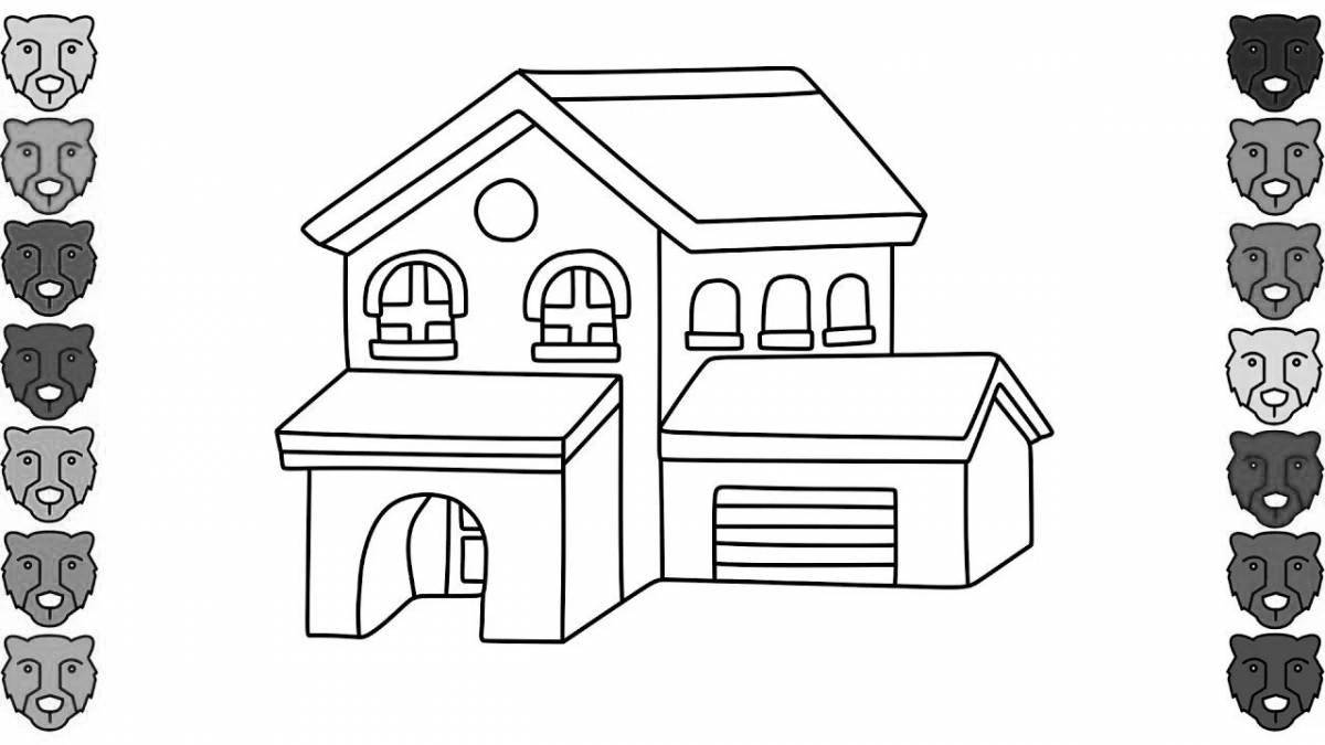 Coloring page funny dollhouse