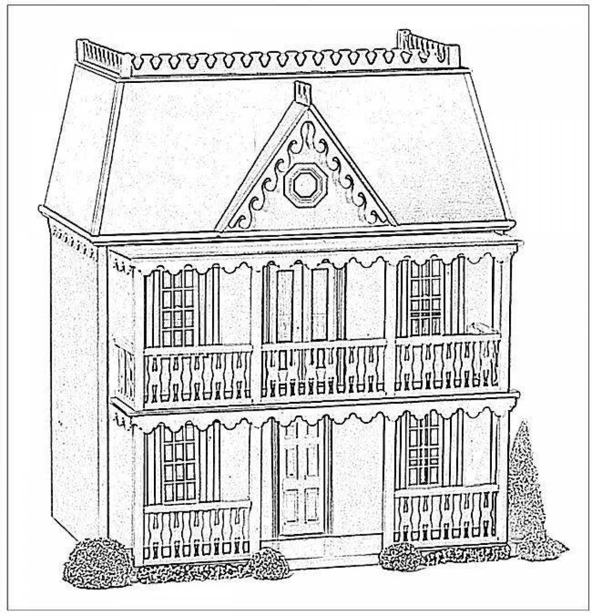 Coloring page elegant dollhouse