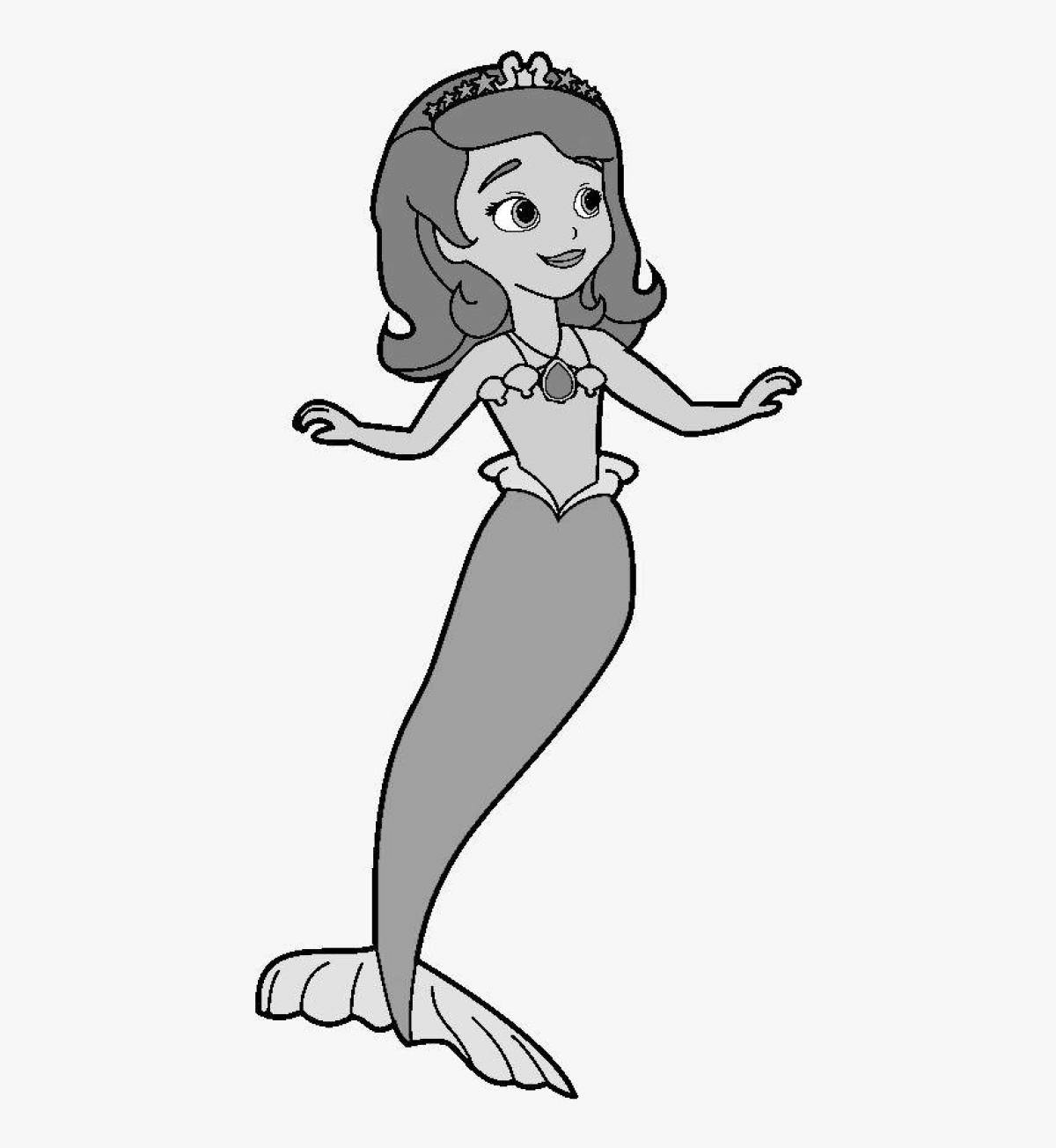 Elegant sophia mermaid coloring book