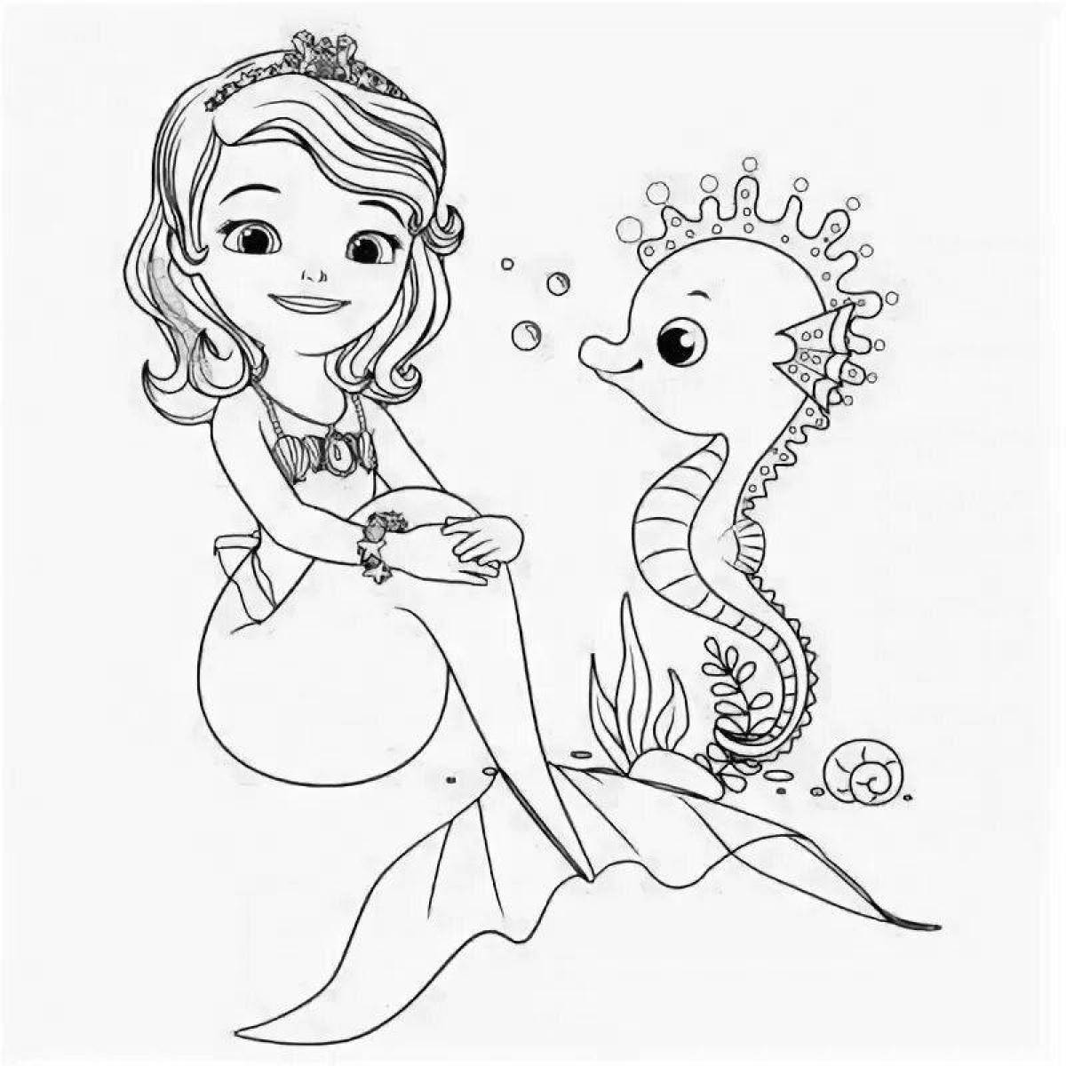 Sofia mermaid glowing coloring book