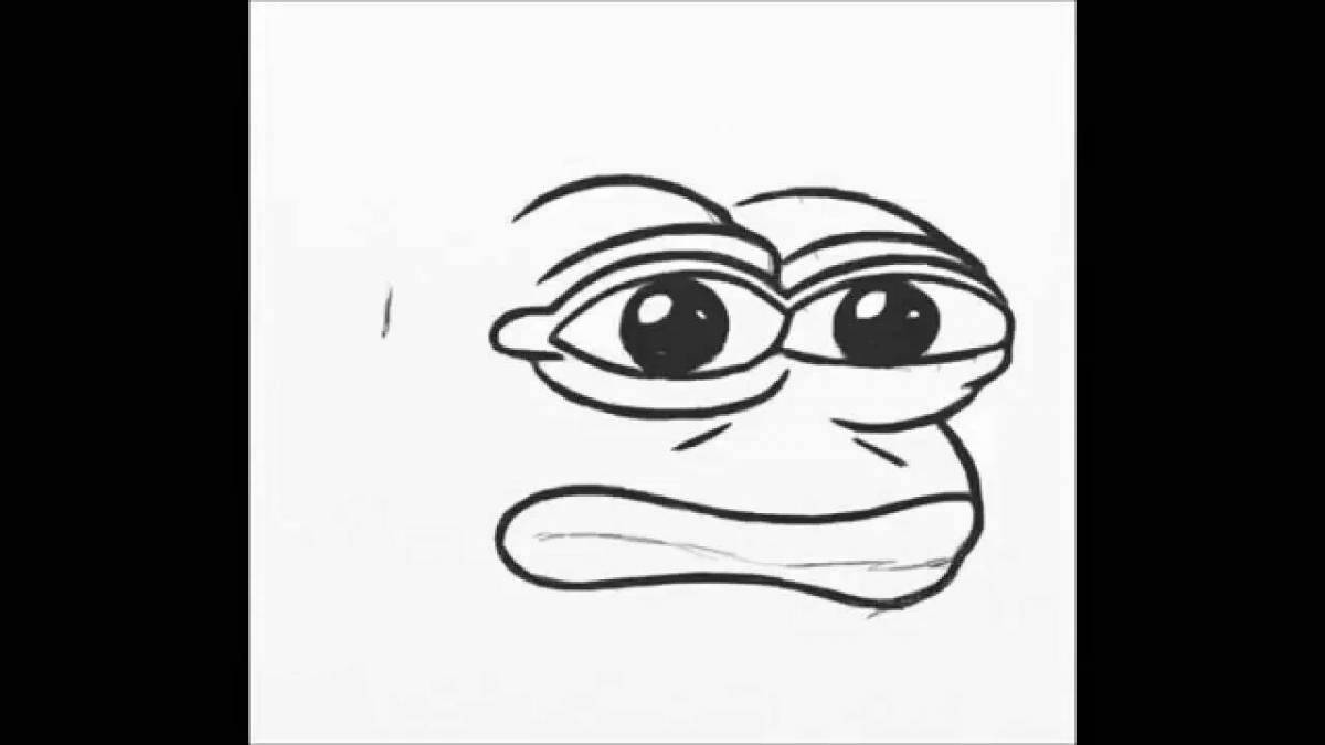 Coloring page happy pepe the frog