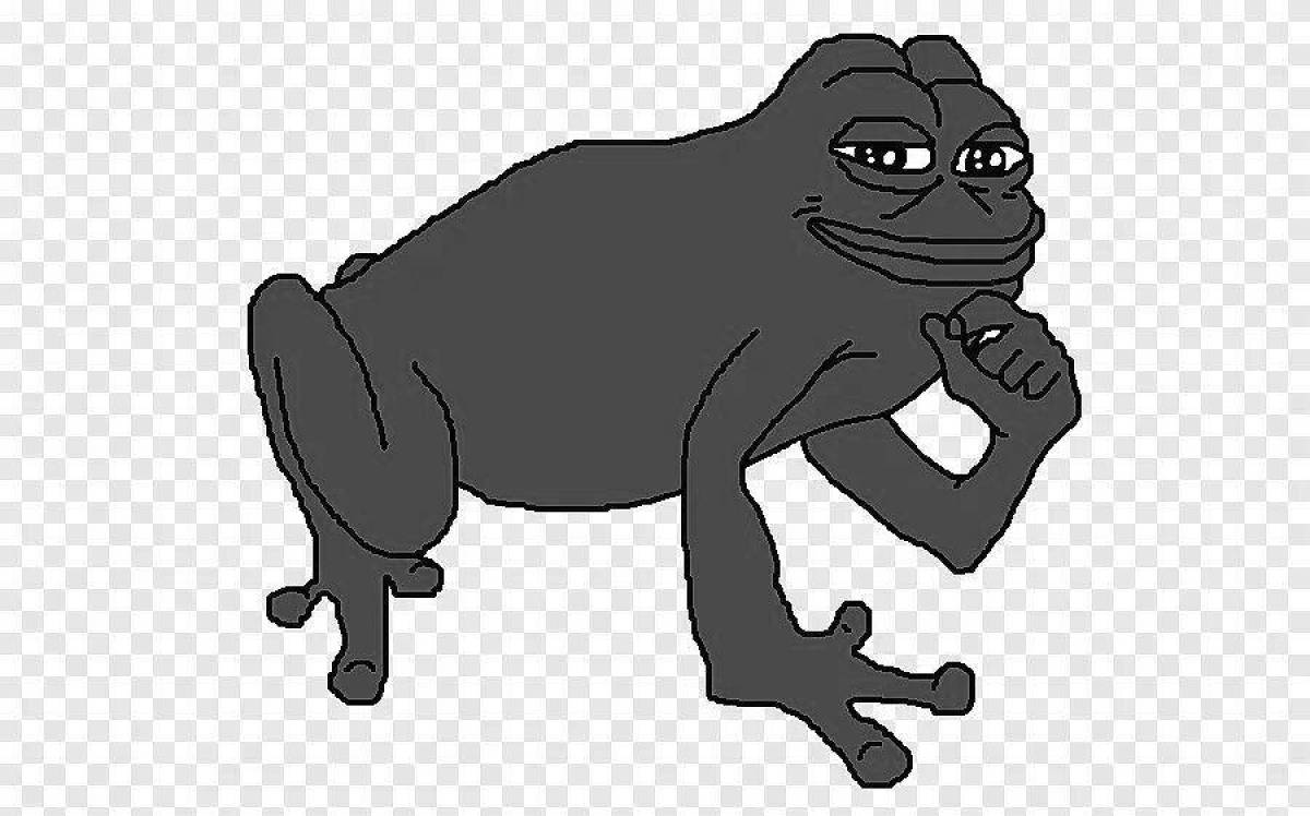 Colorful-crazy-crazy pepe coloring frog