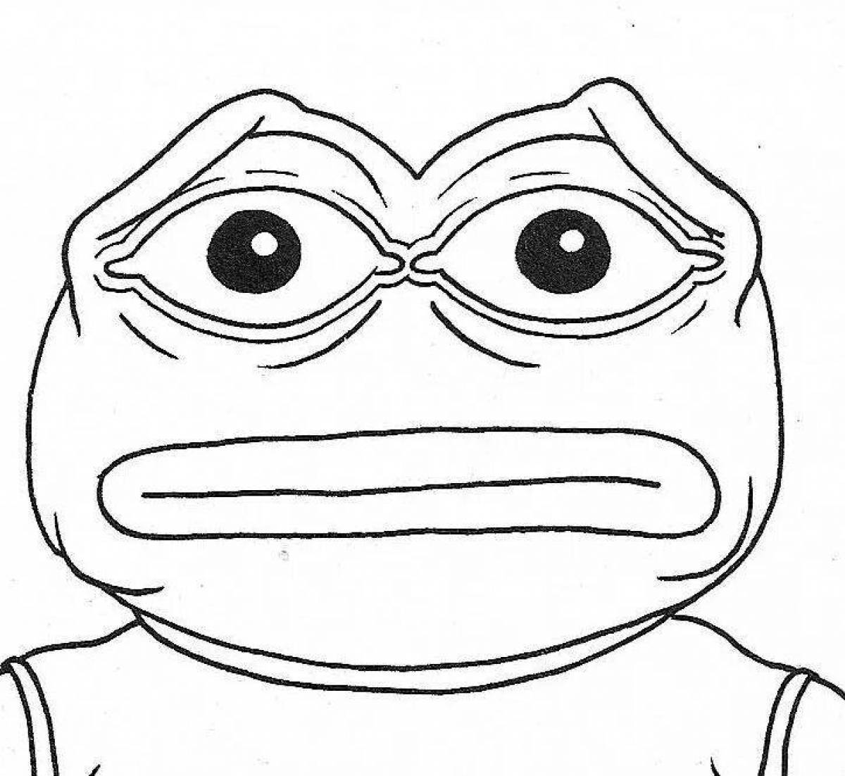 Colorful-crazy-crazy-crazy pepe frog coloring