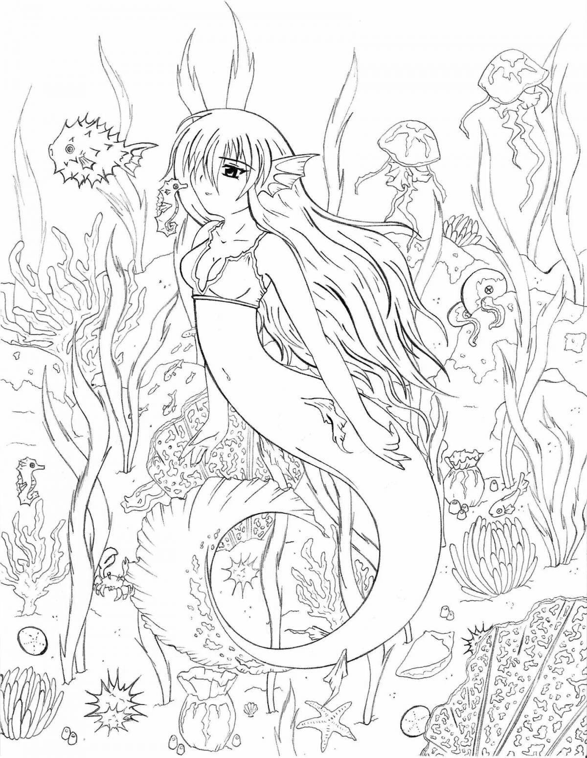 Anime mermaid live coloring