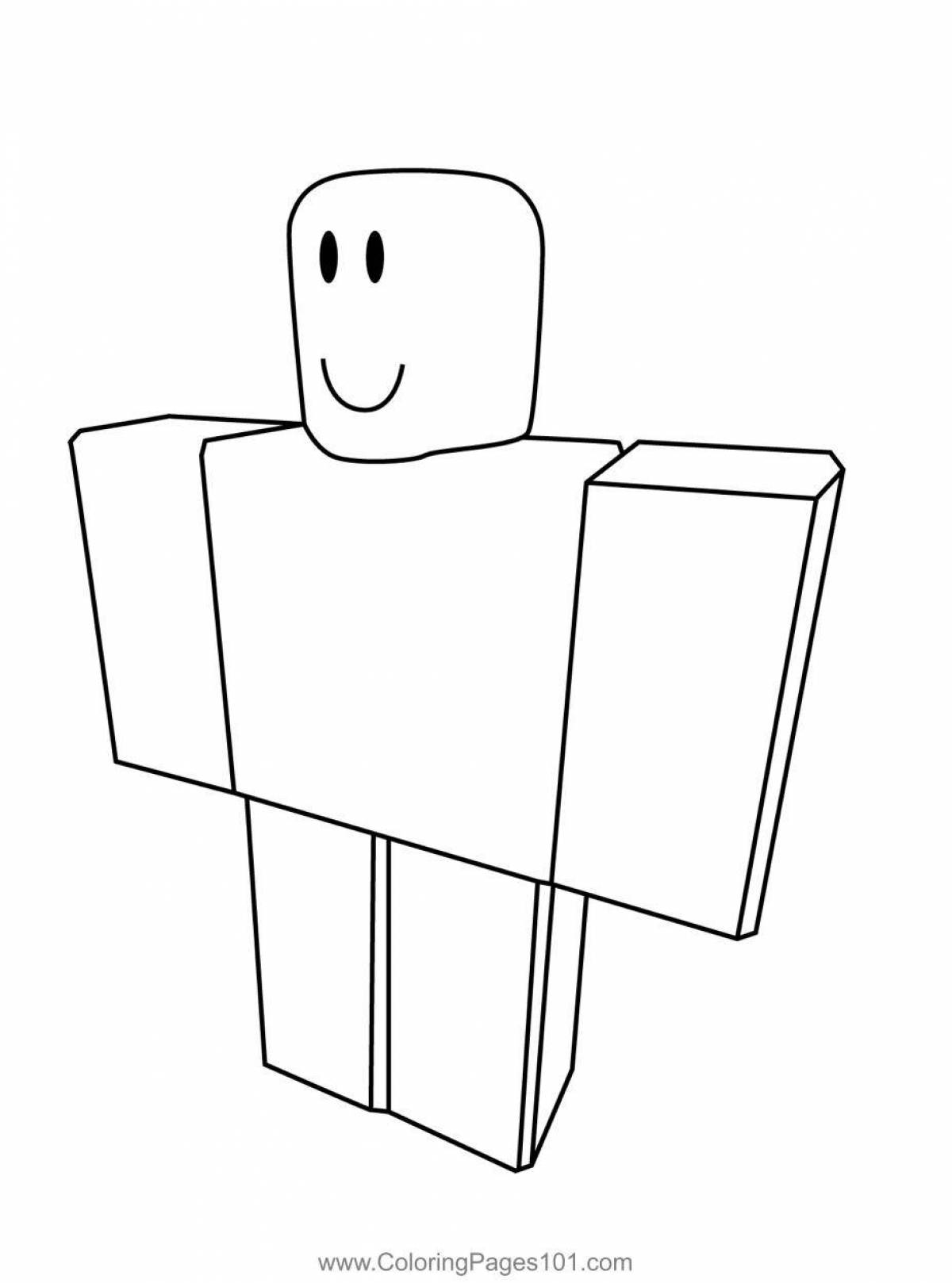Roblox nubik coloring pages with crazy color