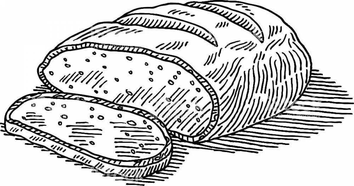 Coloring page irresistible bread with chanterelles