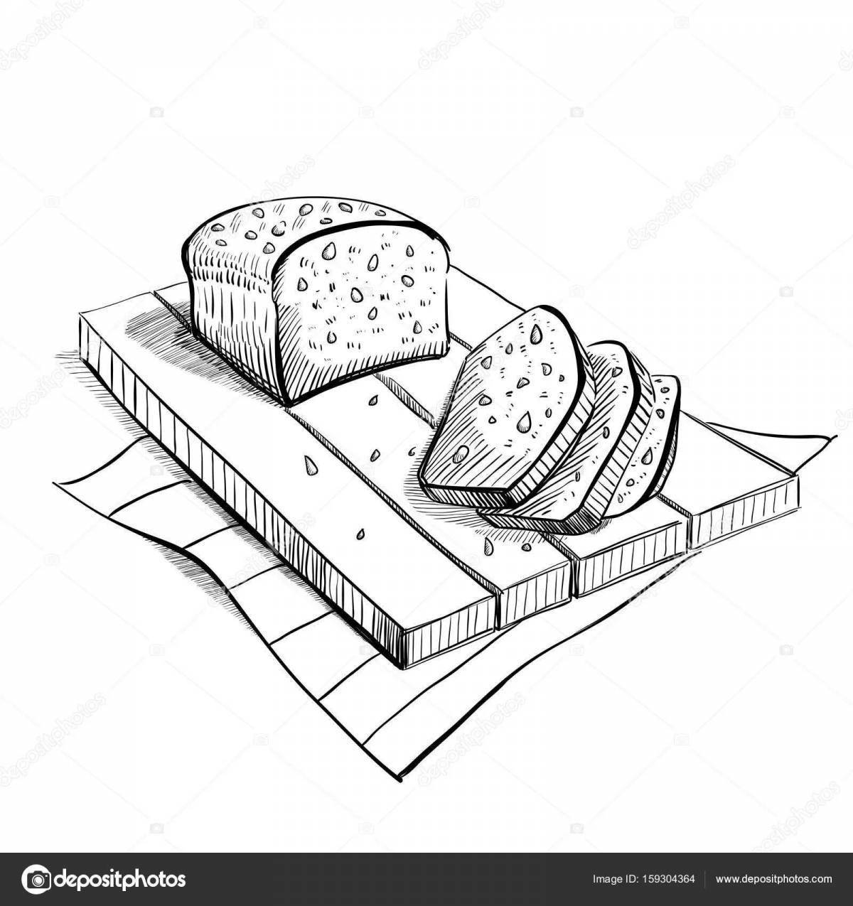 Gourmet chanterelle bread coloring page
