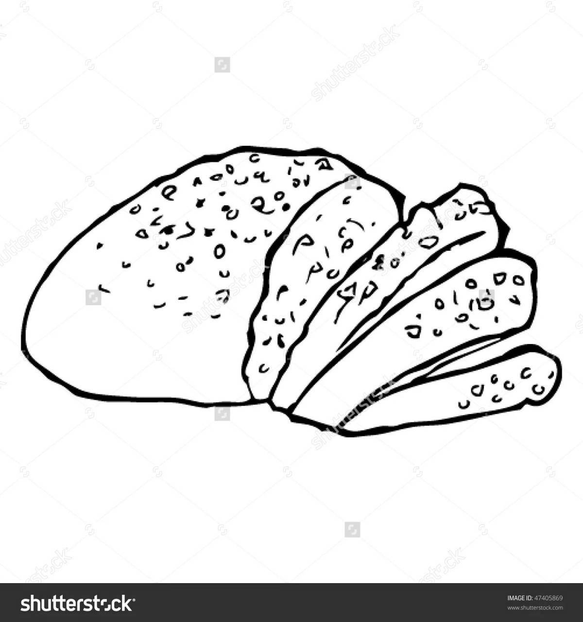 Раскраска веселый хлеб с лисичками