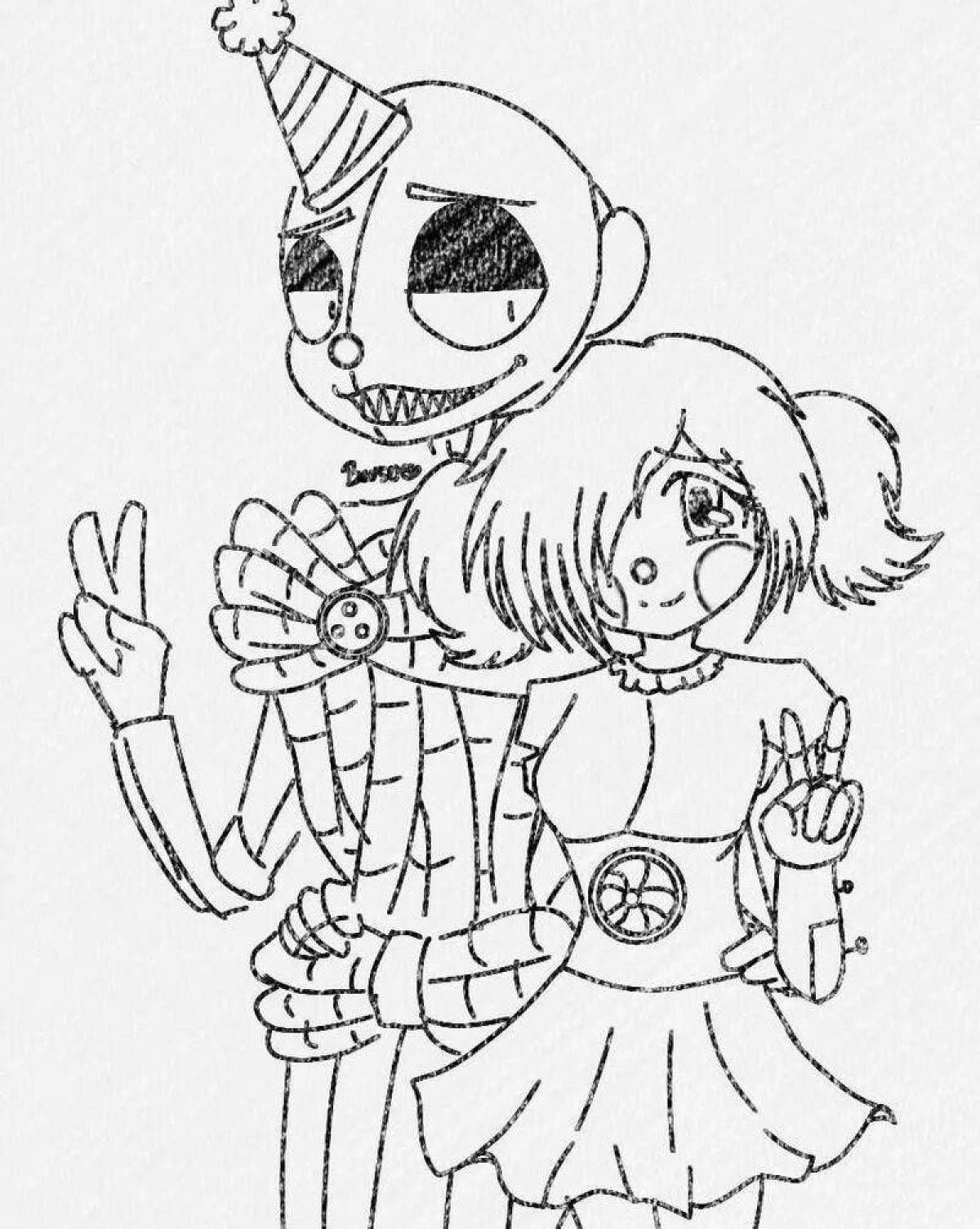 Baby fnaf coloring page weird