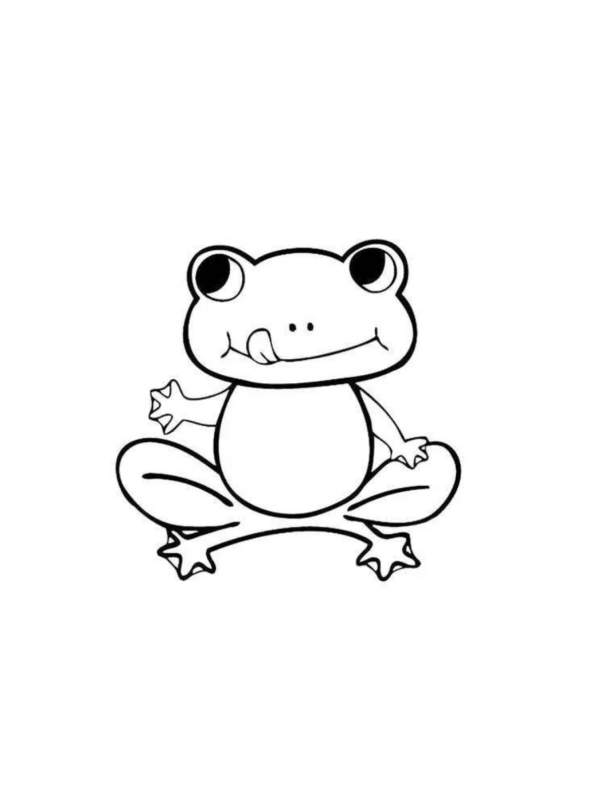 Adorable cute frog coloring book