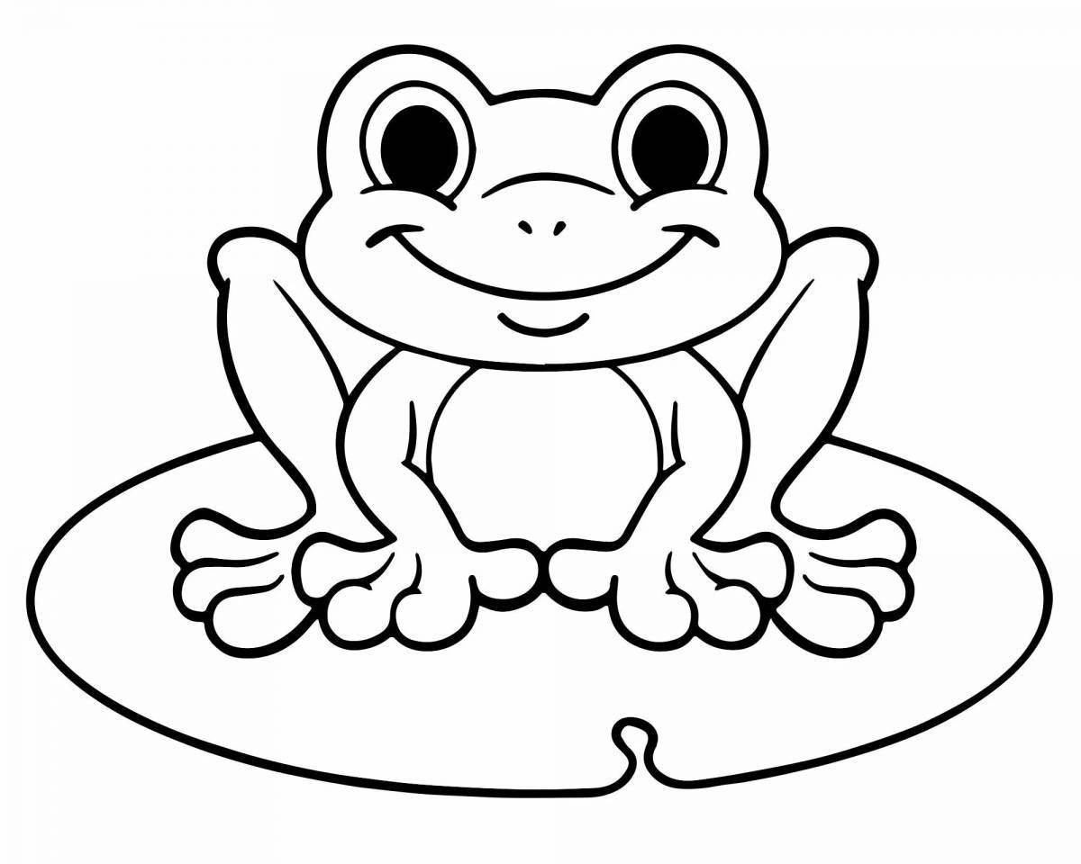 Fun cute frog coloring book