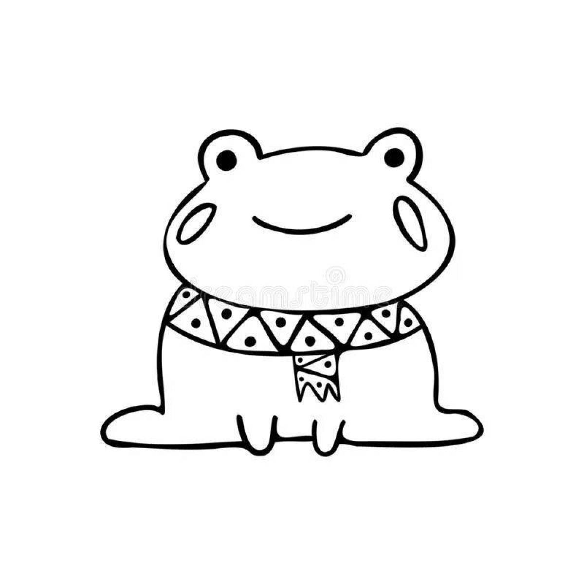 Colorful cute frog coloring book