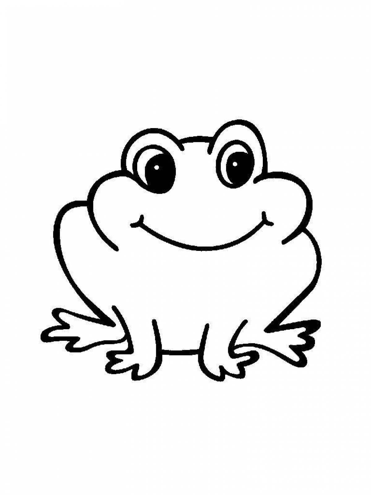 Coloring page cute frog frolicking
