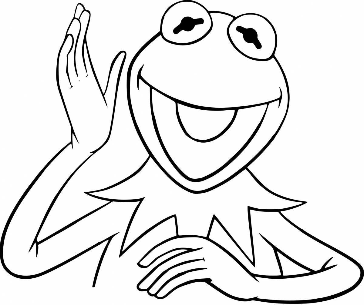 Coloring page naughty cute frog