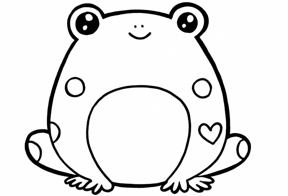 Coloring book shining cute frog