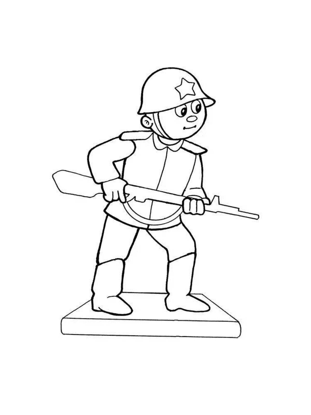 Wonderful soldier coloring for children