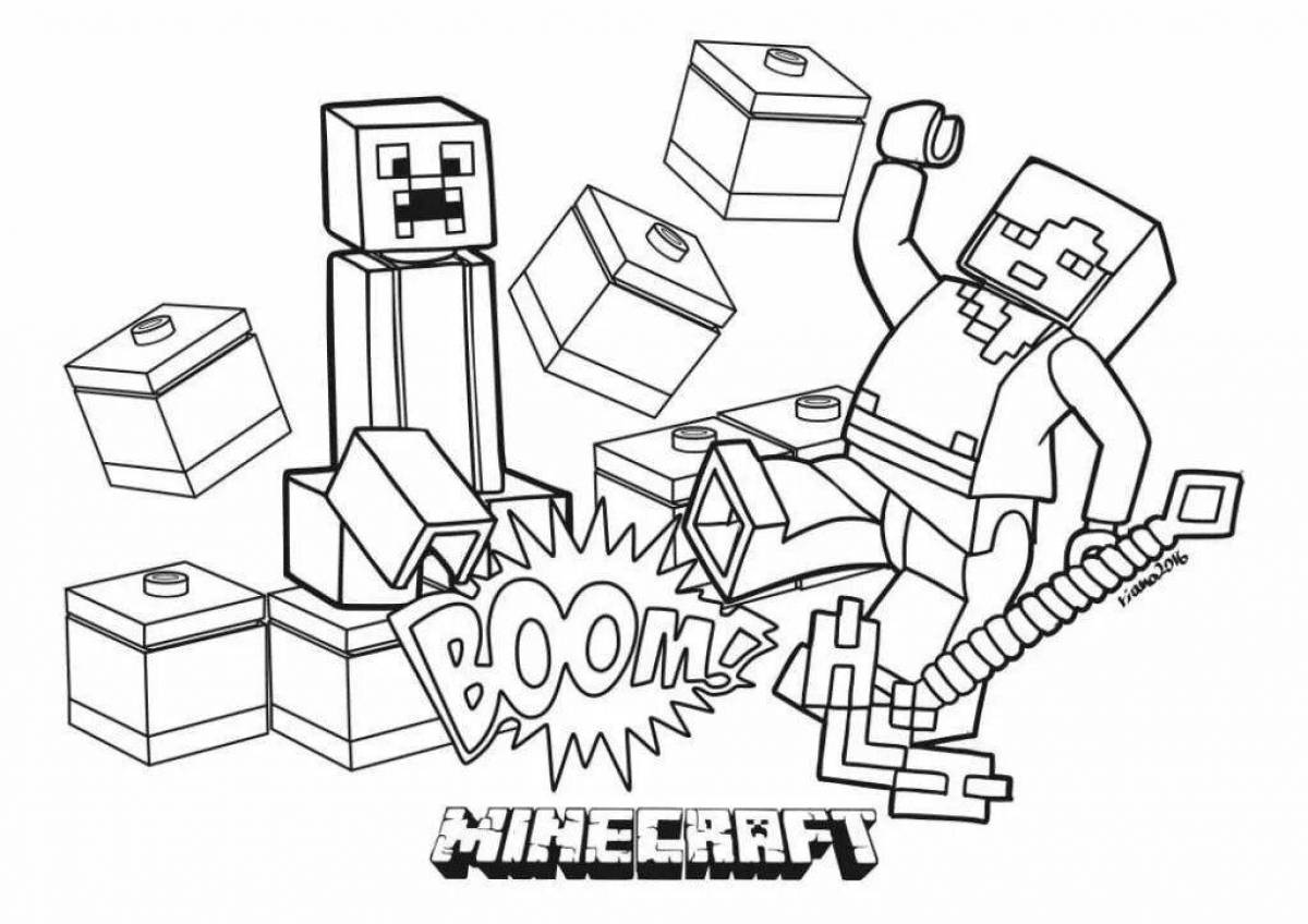 Colorful coloring minecraft cool