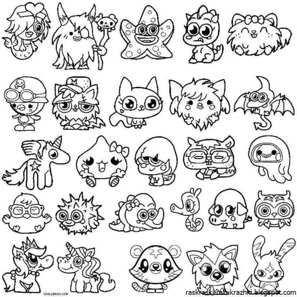 Charming coloring cute stickers