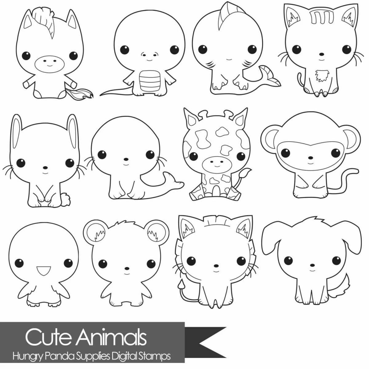 Coloring pages with taste cute stickers