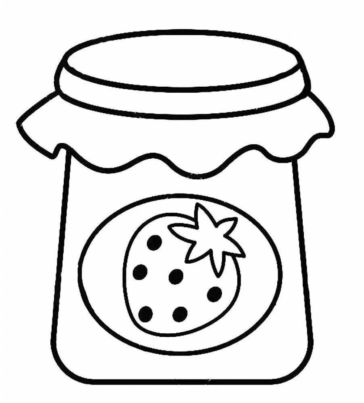 Coloring jar of jam