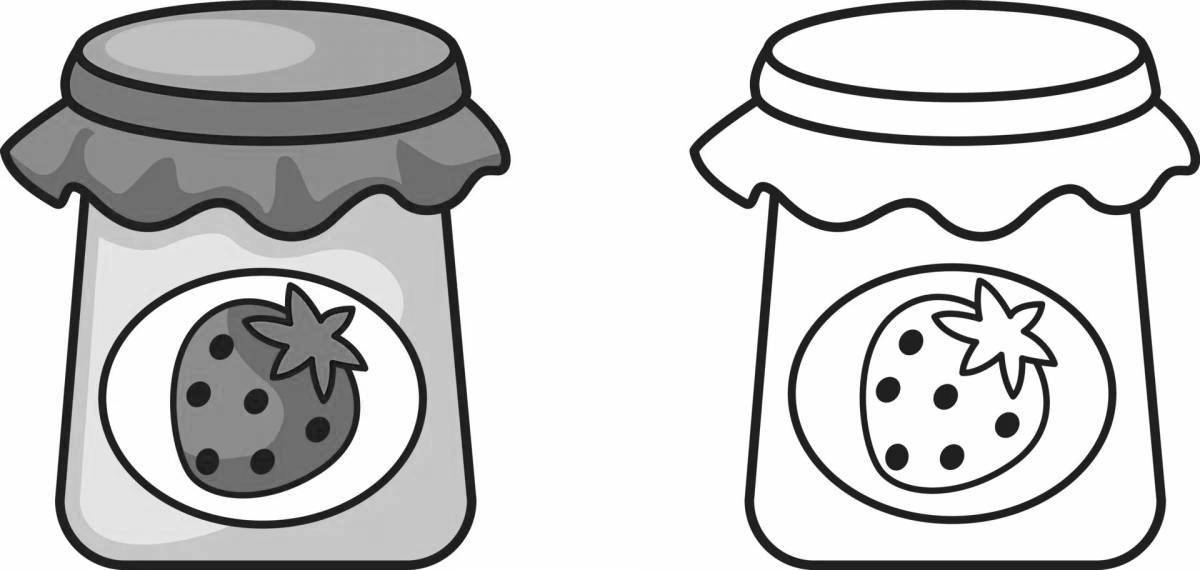Coloring page for delicious jar of jam