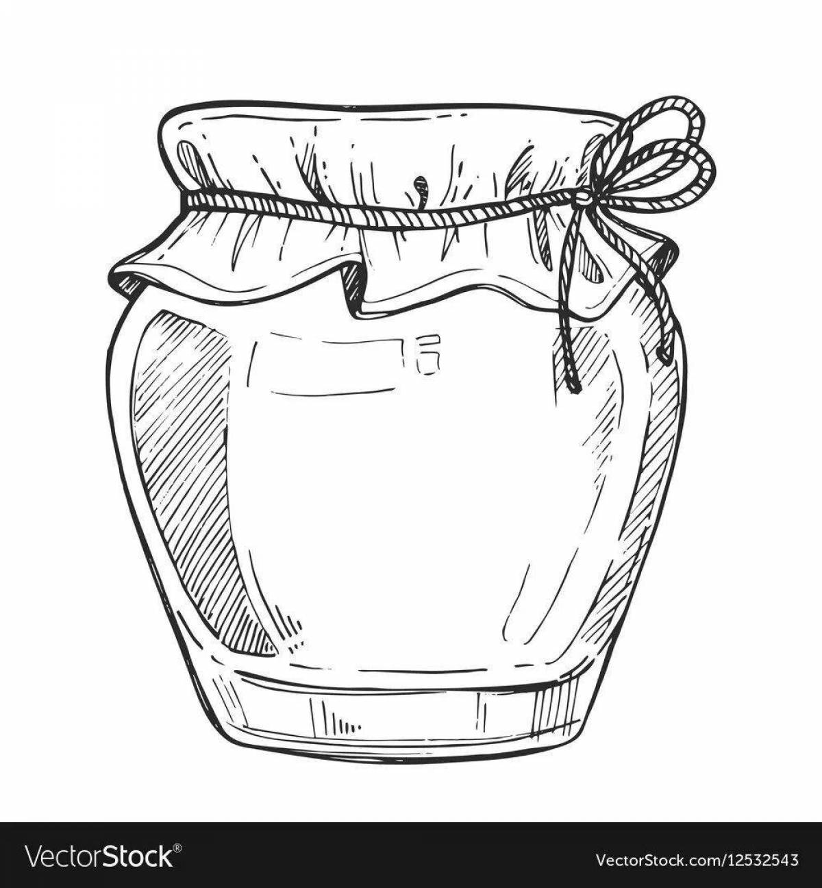 Coloring page charming jar of jam