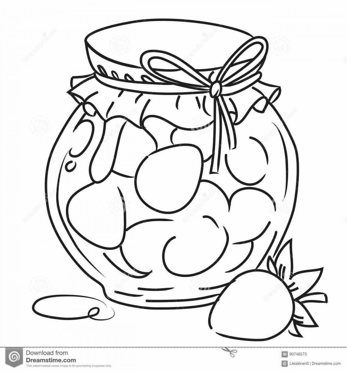 Magic jam jar coloring page