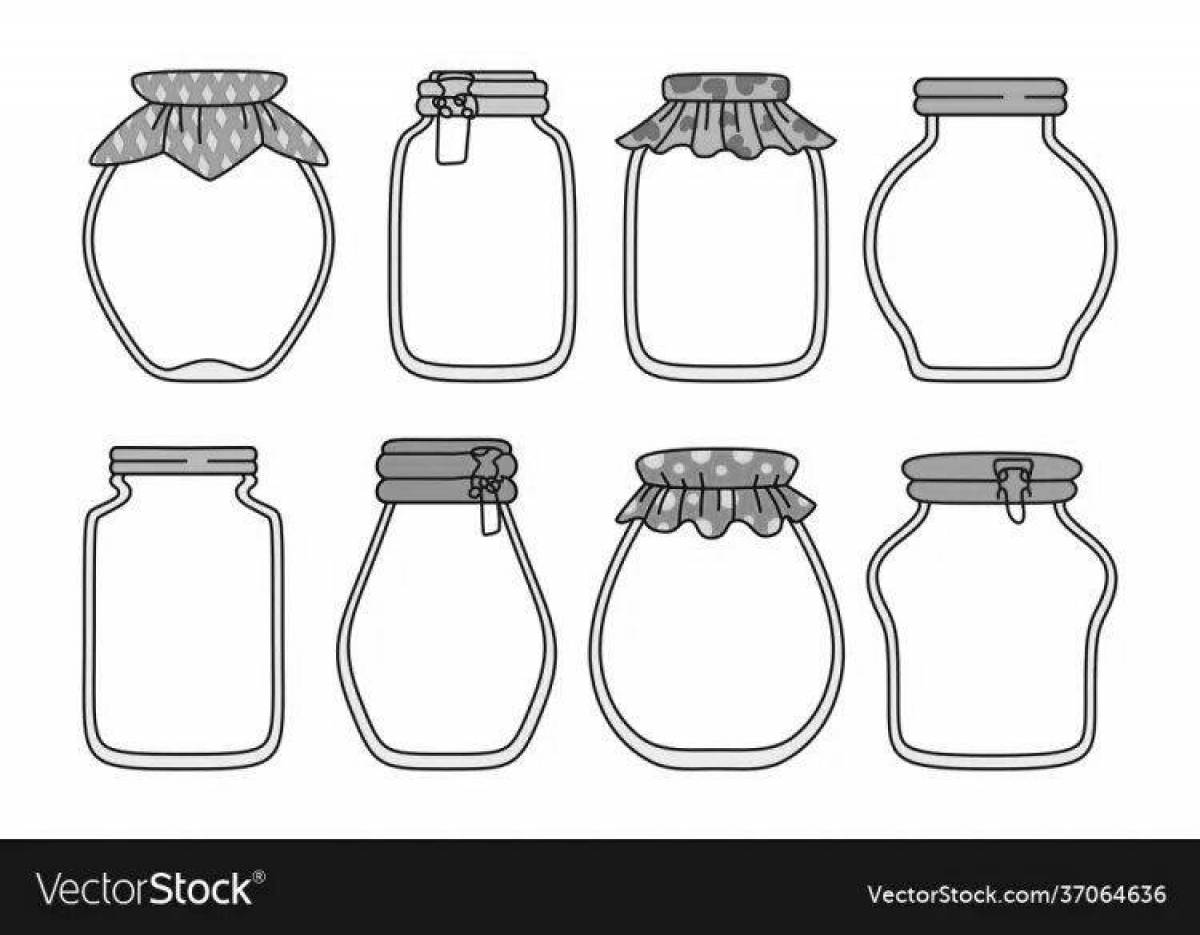 Coloring page of joyful jar of jam