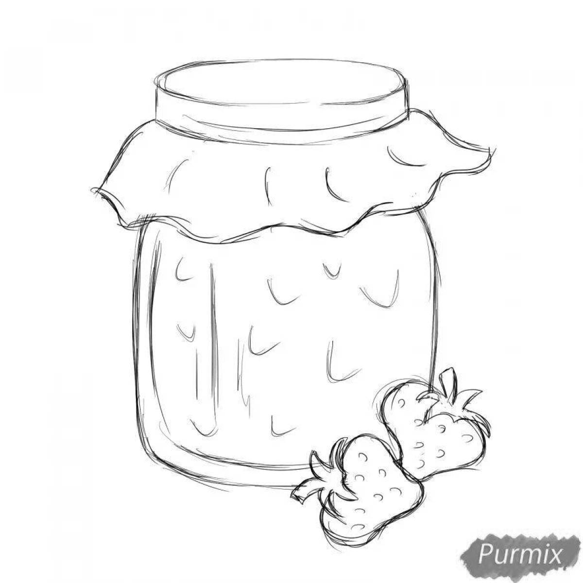 Coloring jar of jam