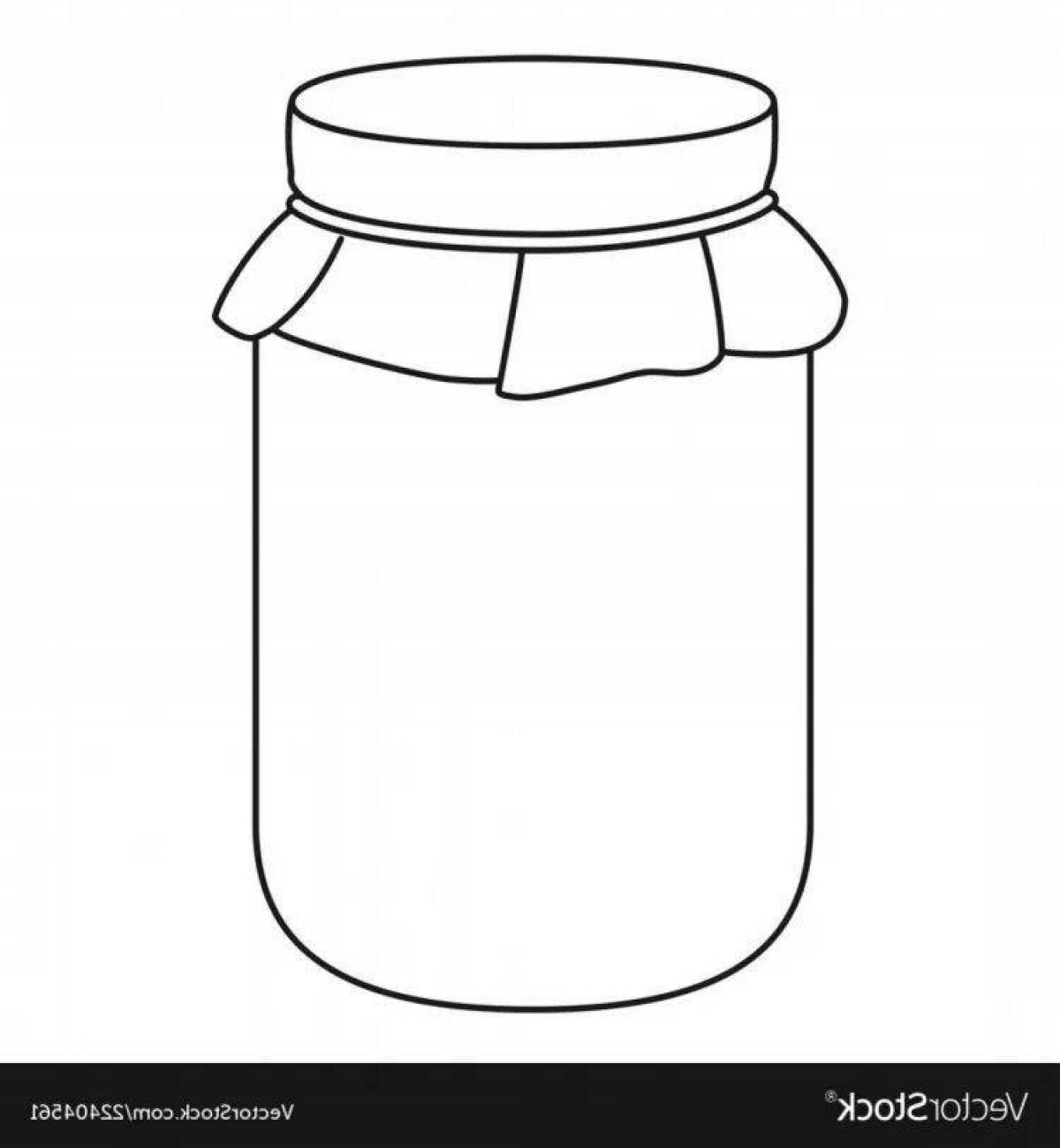 Coloring fruit jar of jam