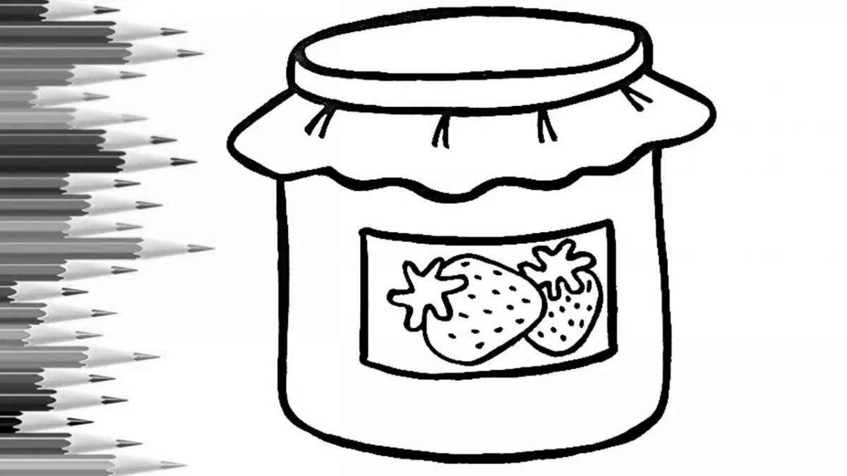 Coloring rich jar of jam