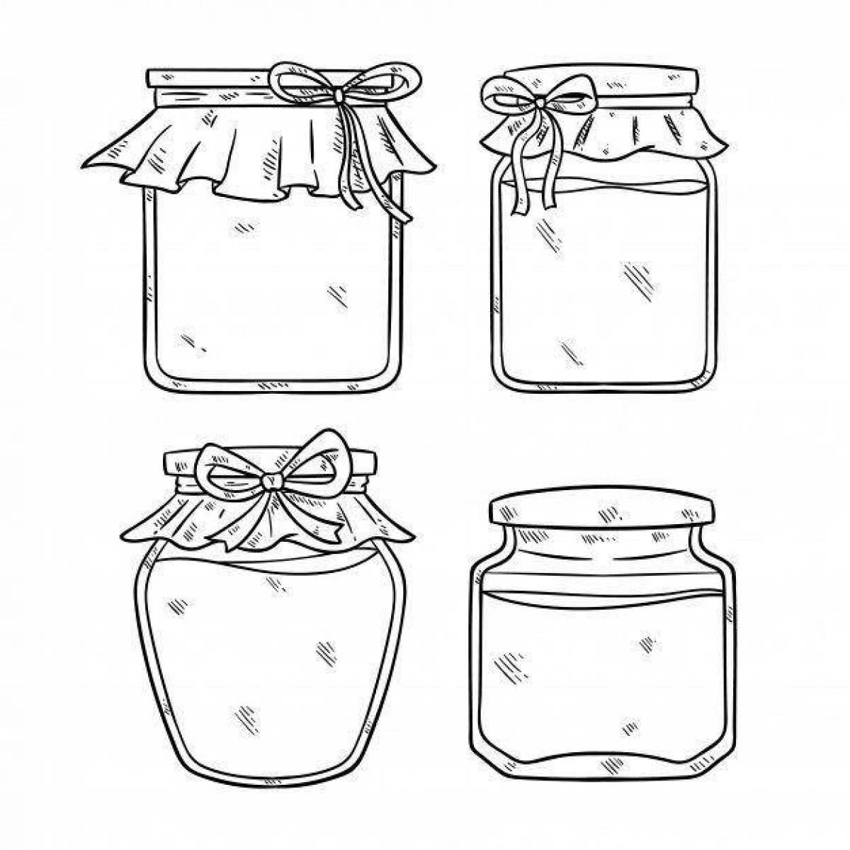 Coloring cream jar of jam