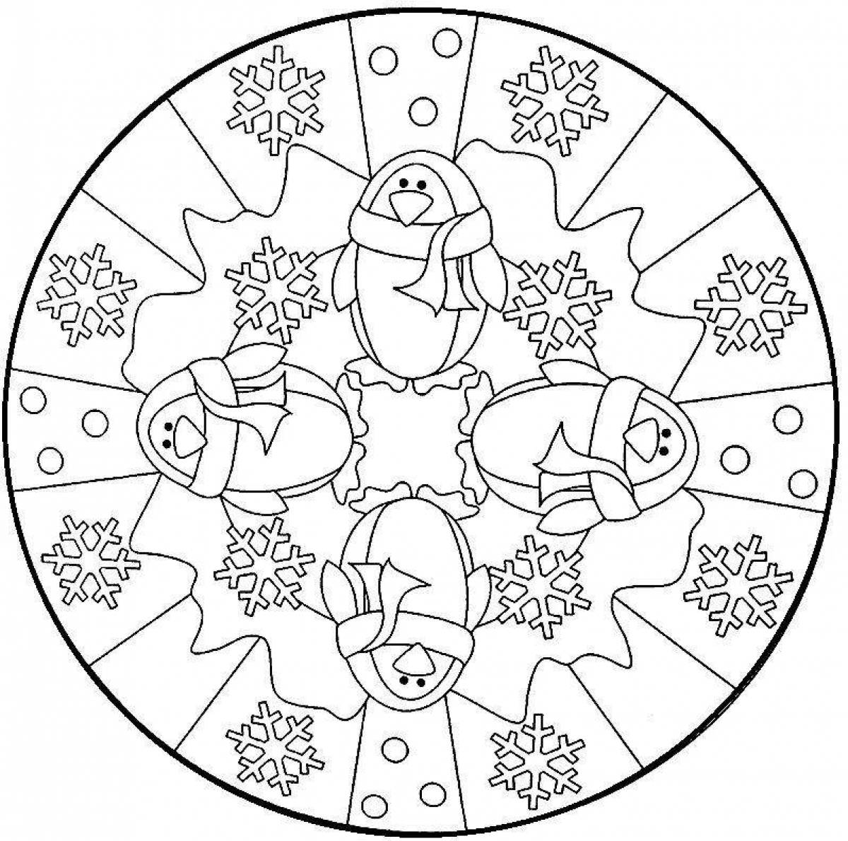Great coloring pages with Christmas patterns
