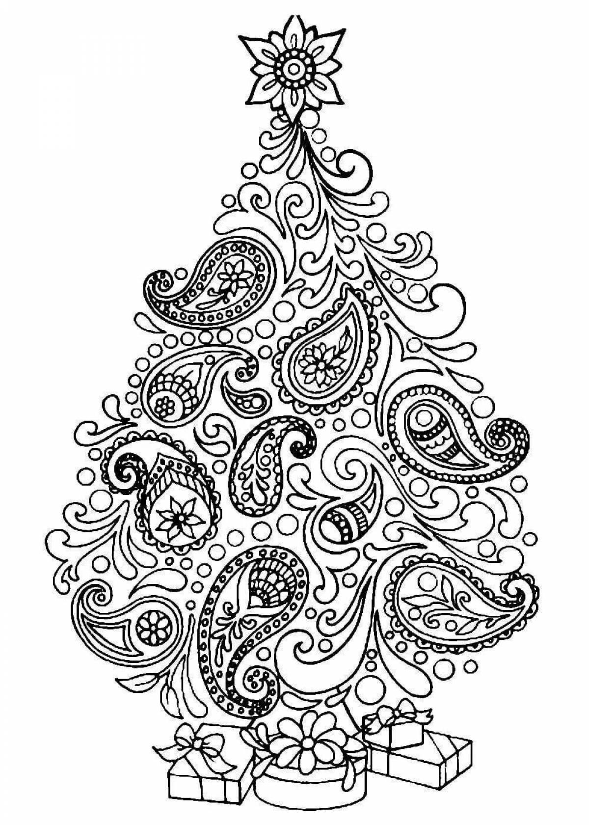 Colorful coloring pages with Christmas patterns