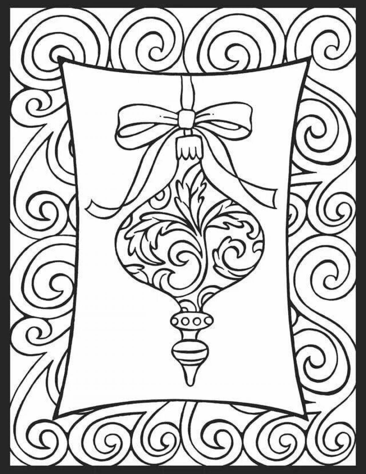 Fine coloring pages with Christmas patterns