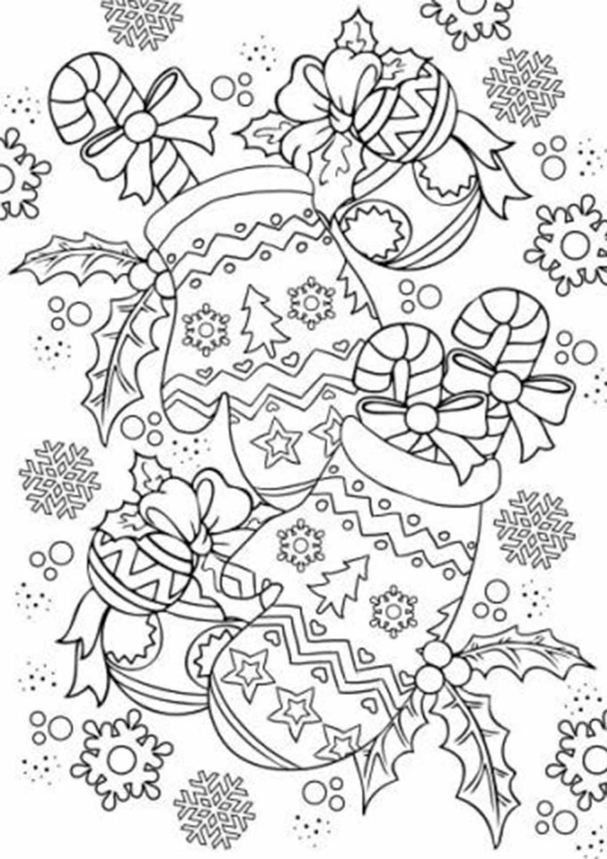 Fun coloring pages with Christmas patterns