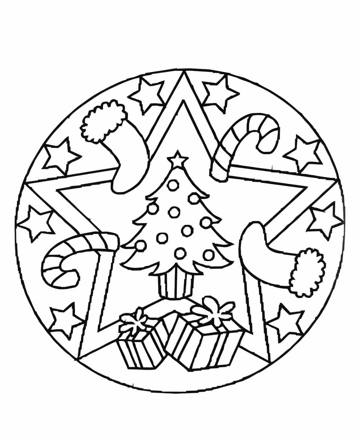 Glittering Christmas pattern coloring pages