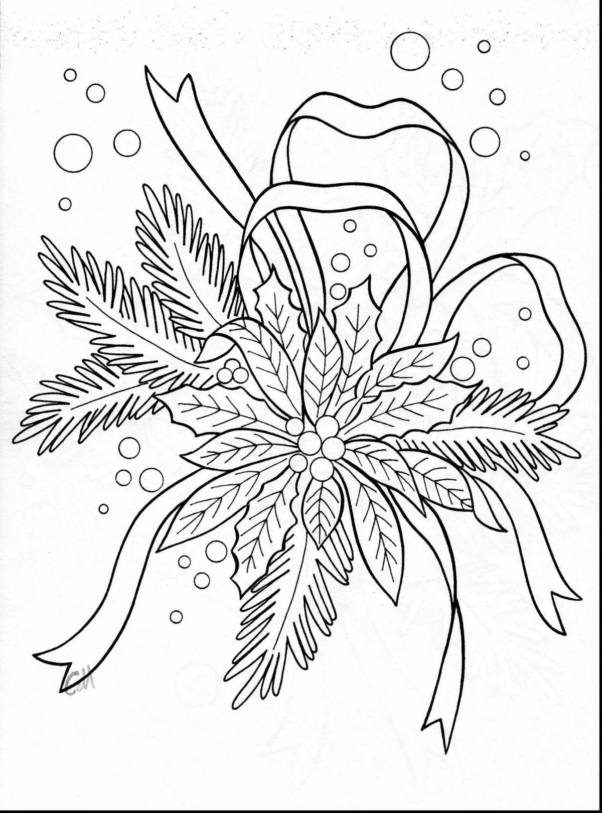 Luxury coloring pages with Christmas patterns