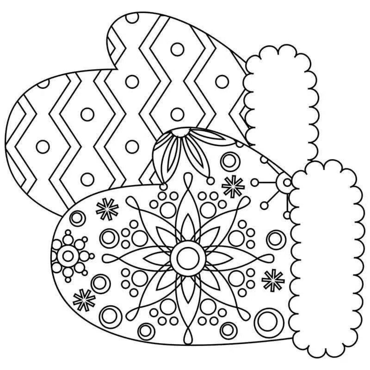 Ornate Christmas pattern coloring pages