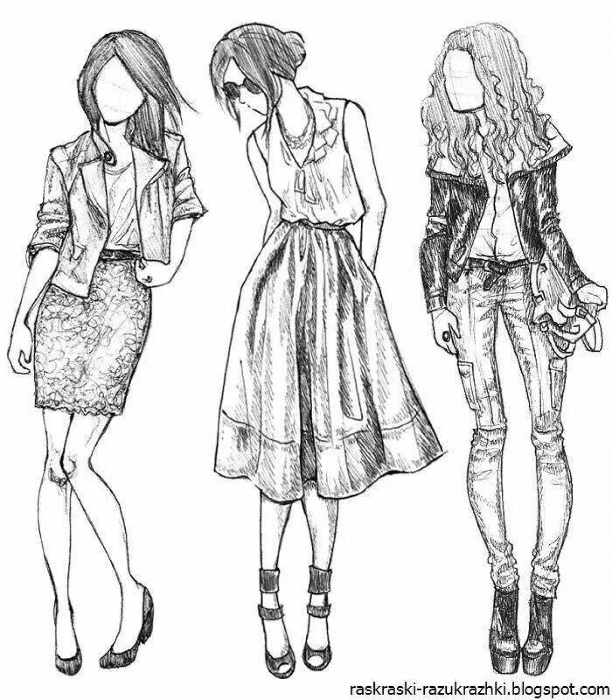 Coloring page glamor clothes