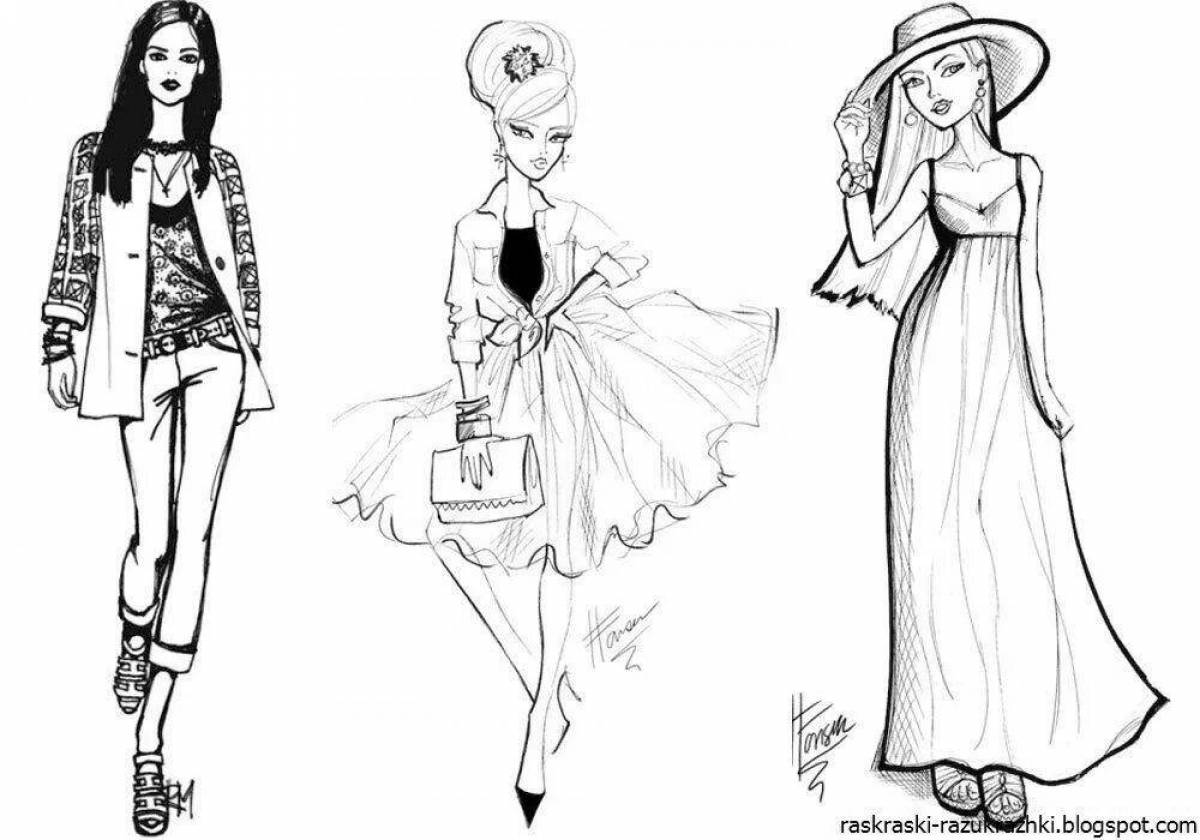 Coloring page elegant clothes