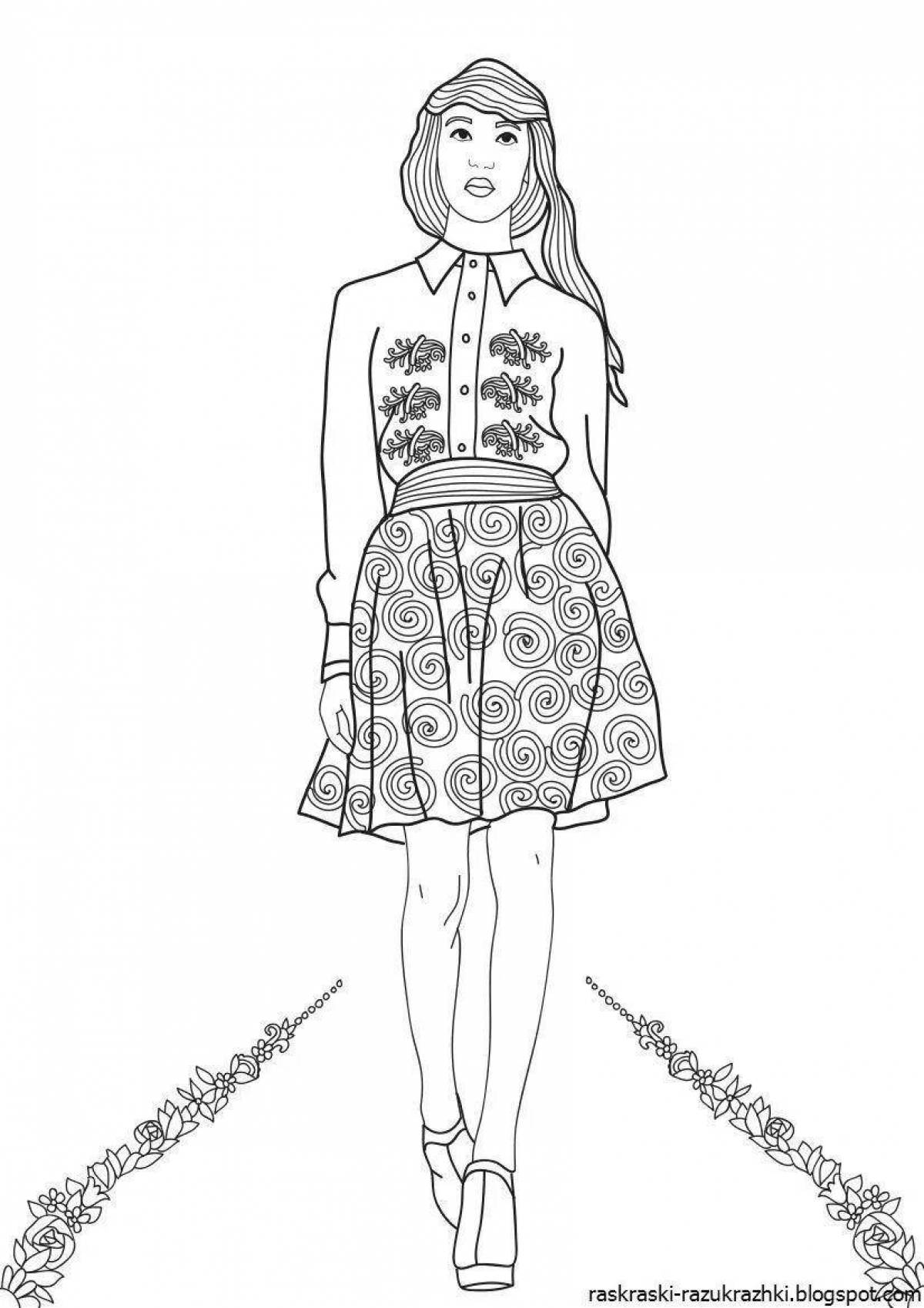 Luxury clothing coloring page