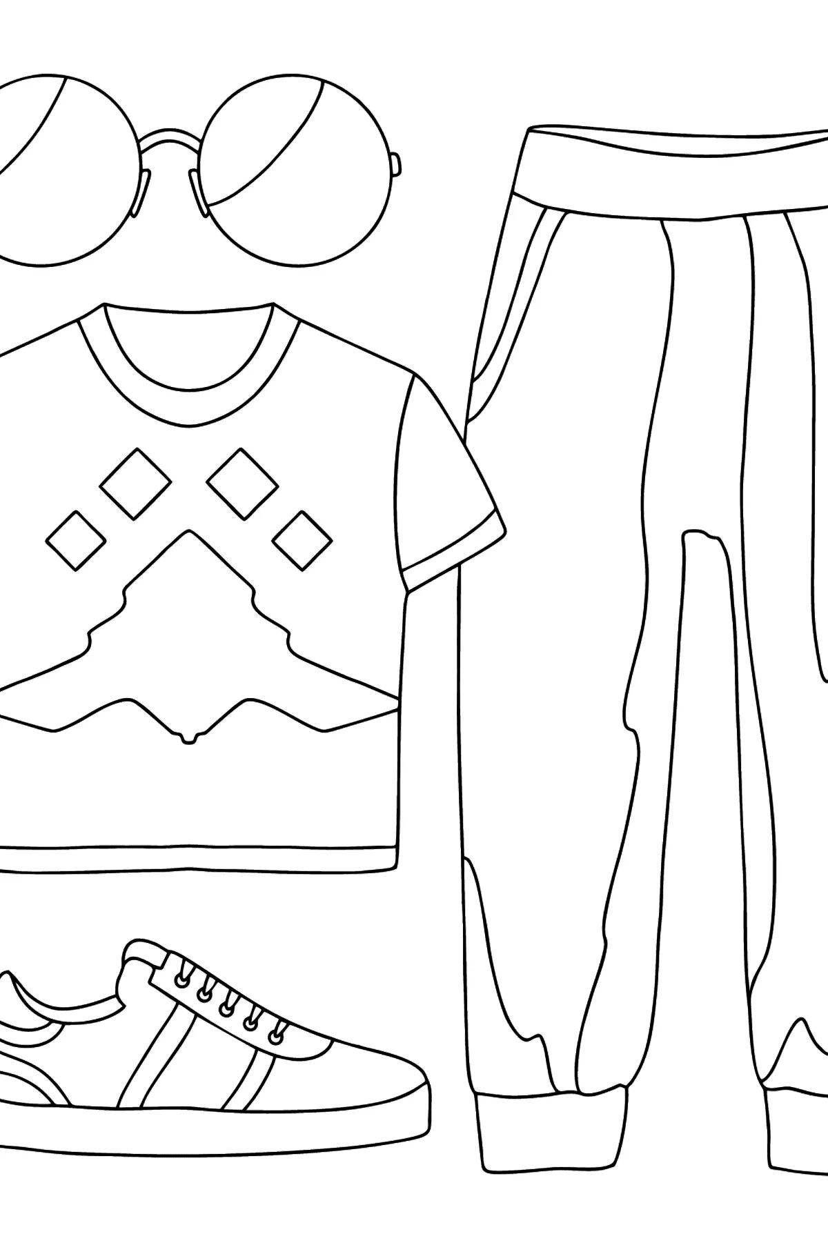 Cool clothes coloring page