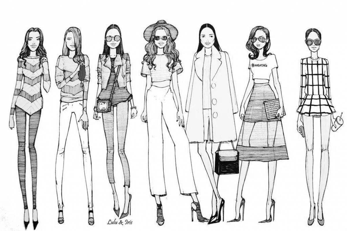 Creative clothing coloring page