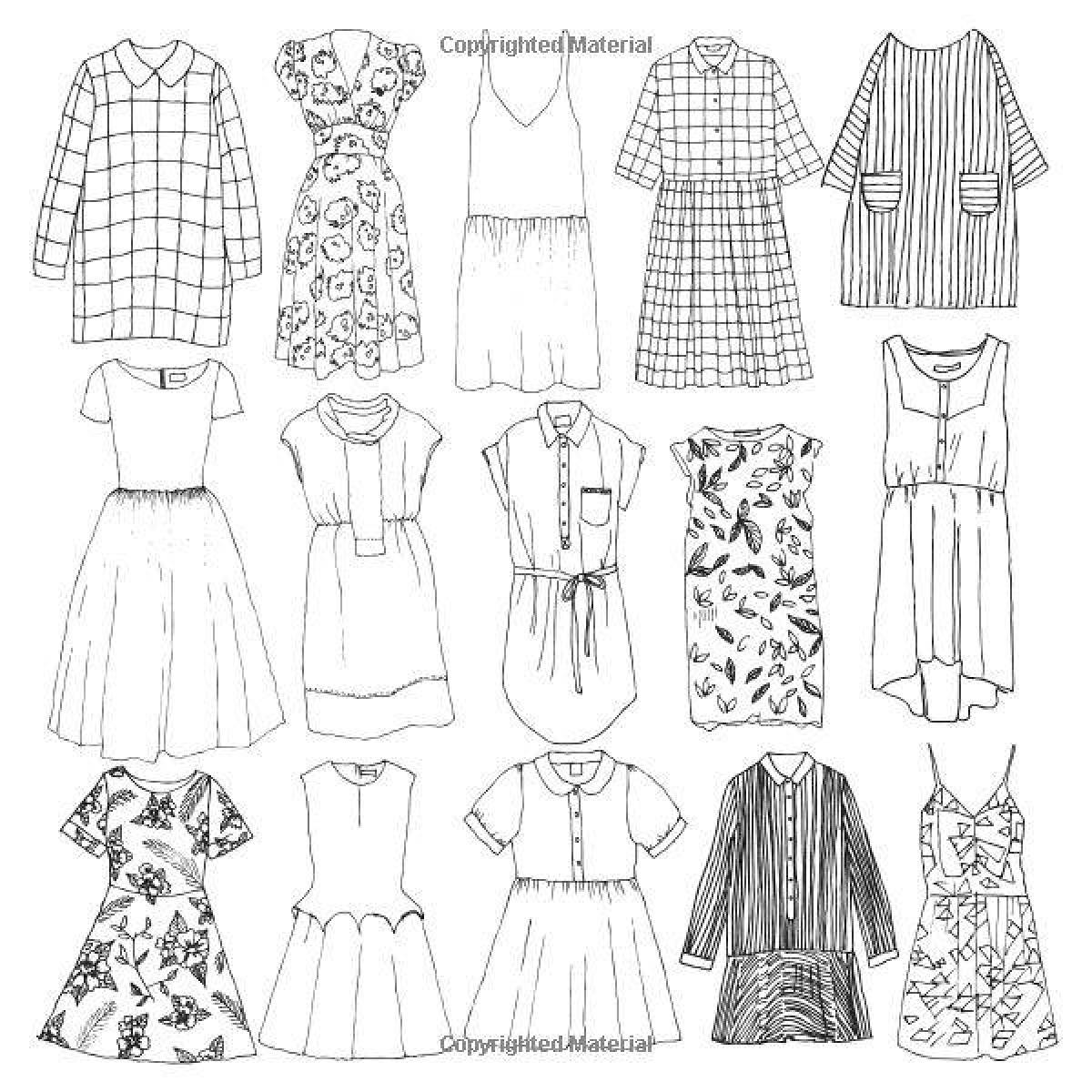 Coloring page stylish modern clothes