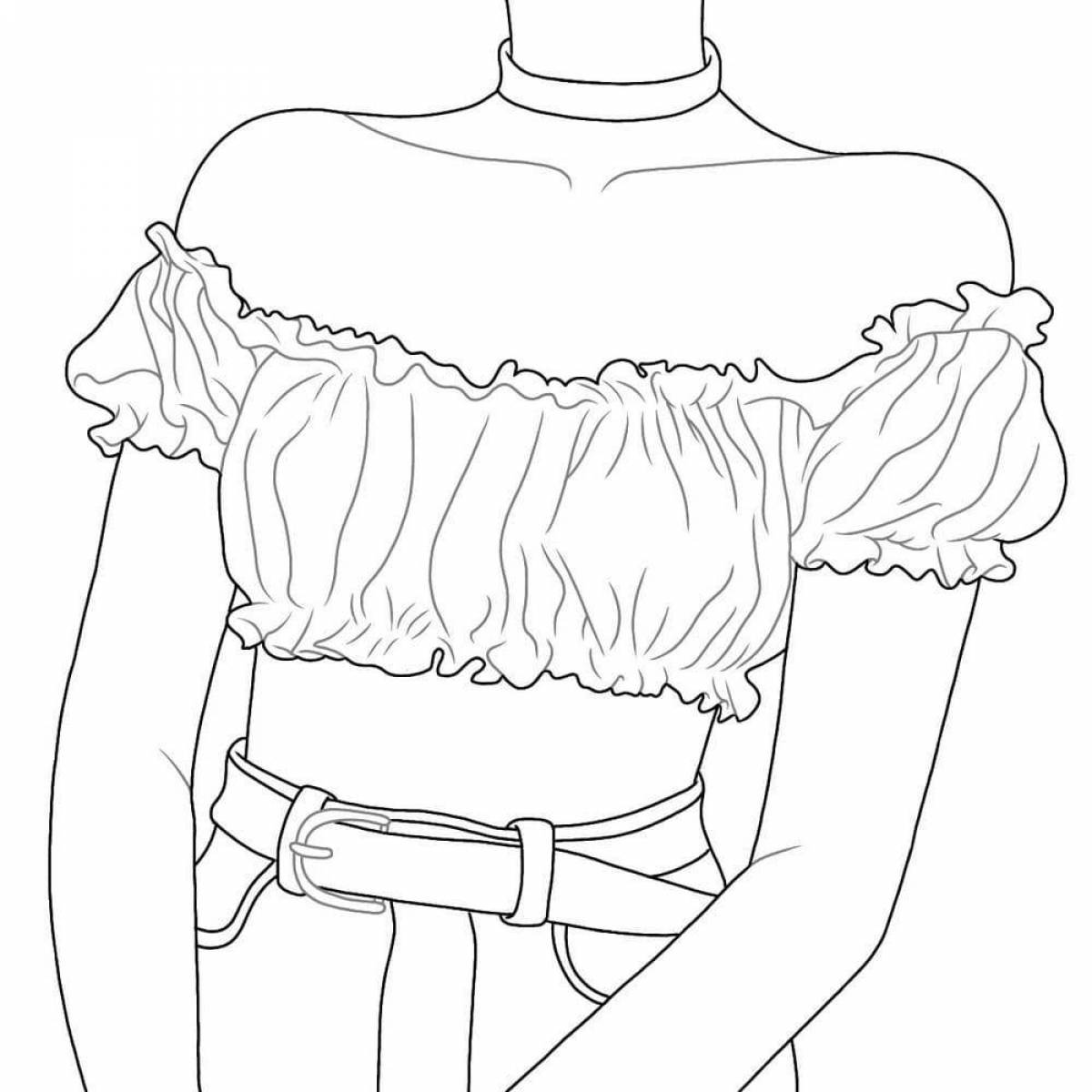 Coloring page bright modern clothes