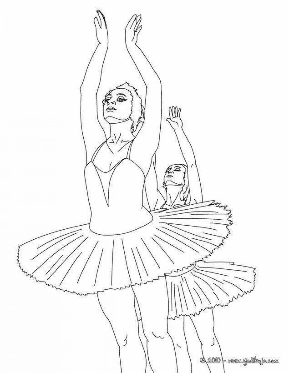 Charming swan lake coloring book