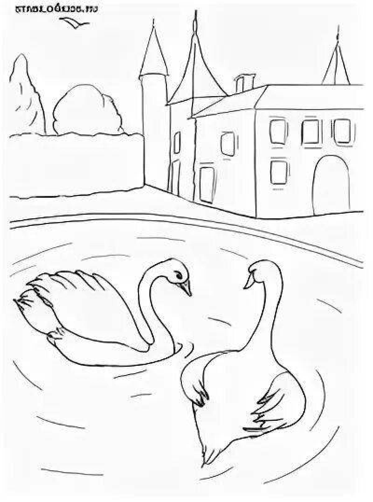 Glorious swan lake coloring book