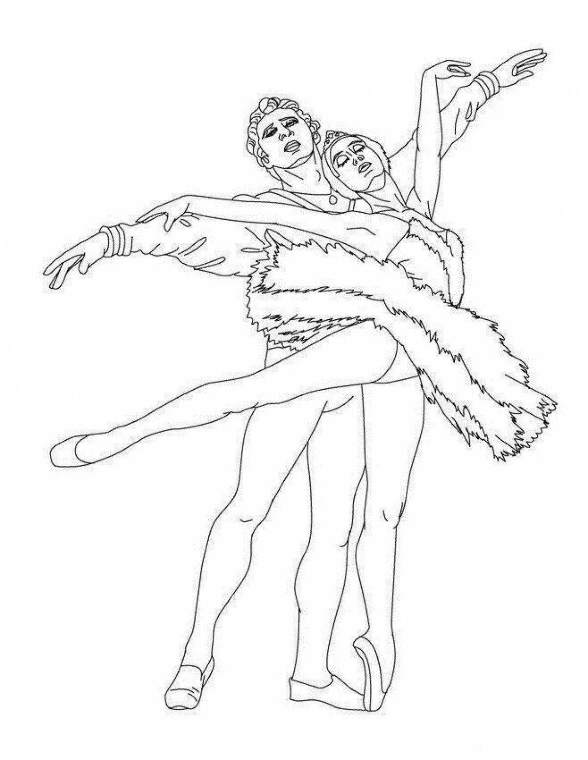 Swan lake awesome coloring page