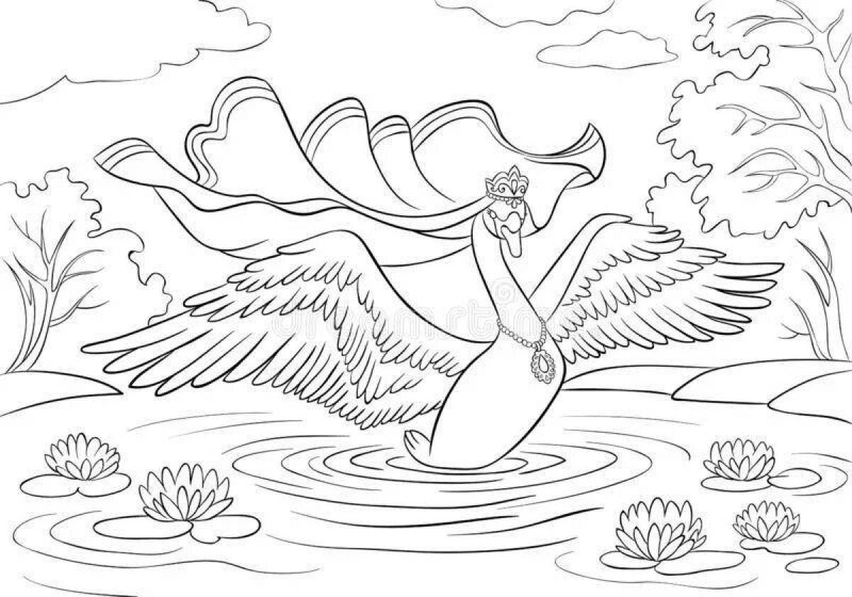 Coloring page divine swan lake